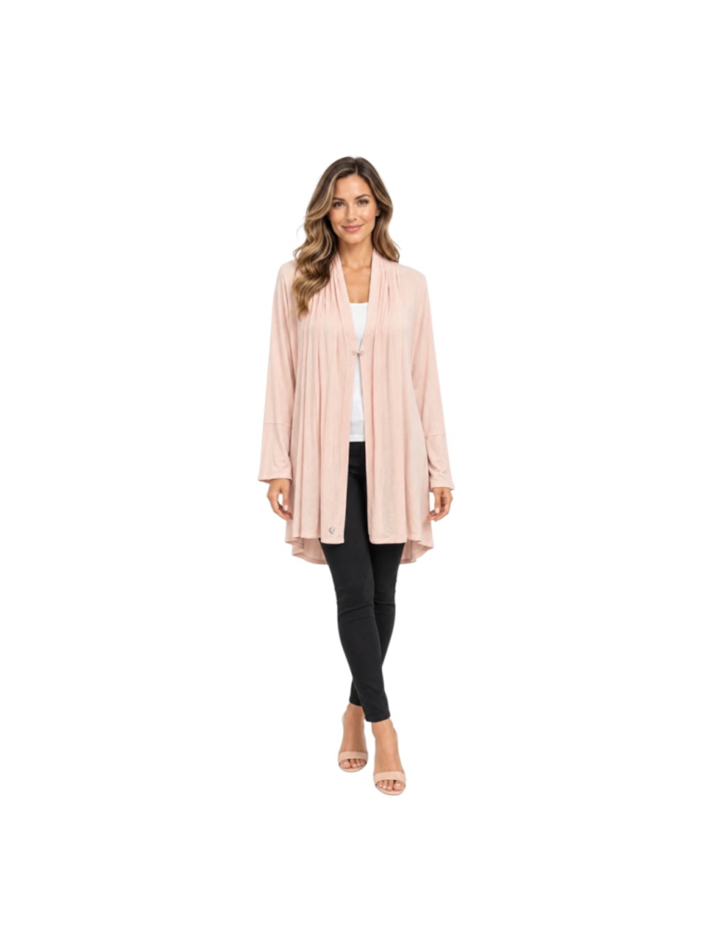 JJ Winks Blush Pink Draped Cardigan Lightweight Layer Size Large